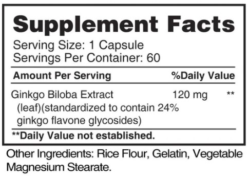 Ginkgo Biloba 120 mg - 60 капс